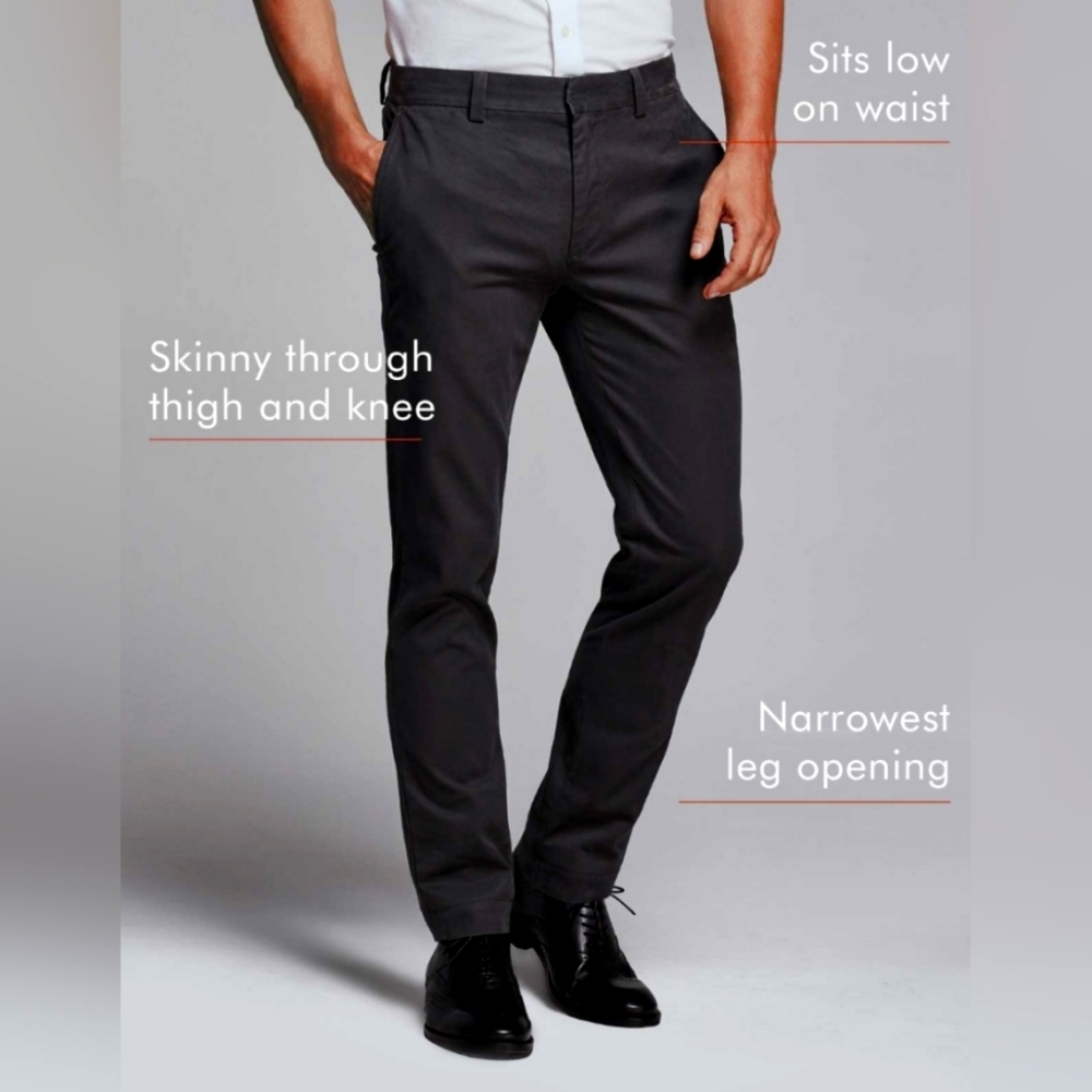 Banana Republic Men's Fulton Chino Skinny Pants Navy Blue, Size 30×32, Slim-Fit